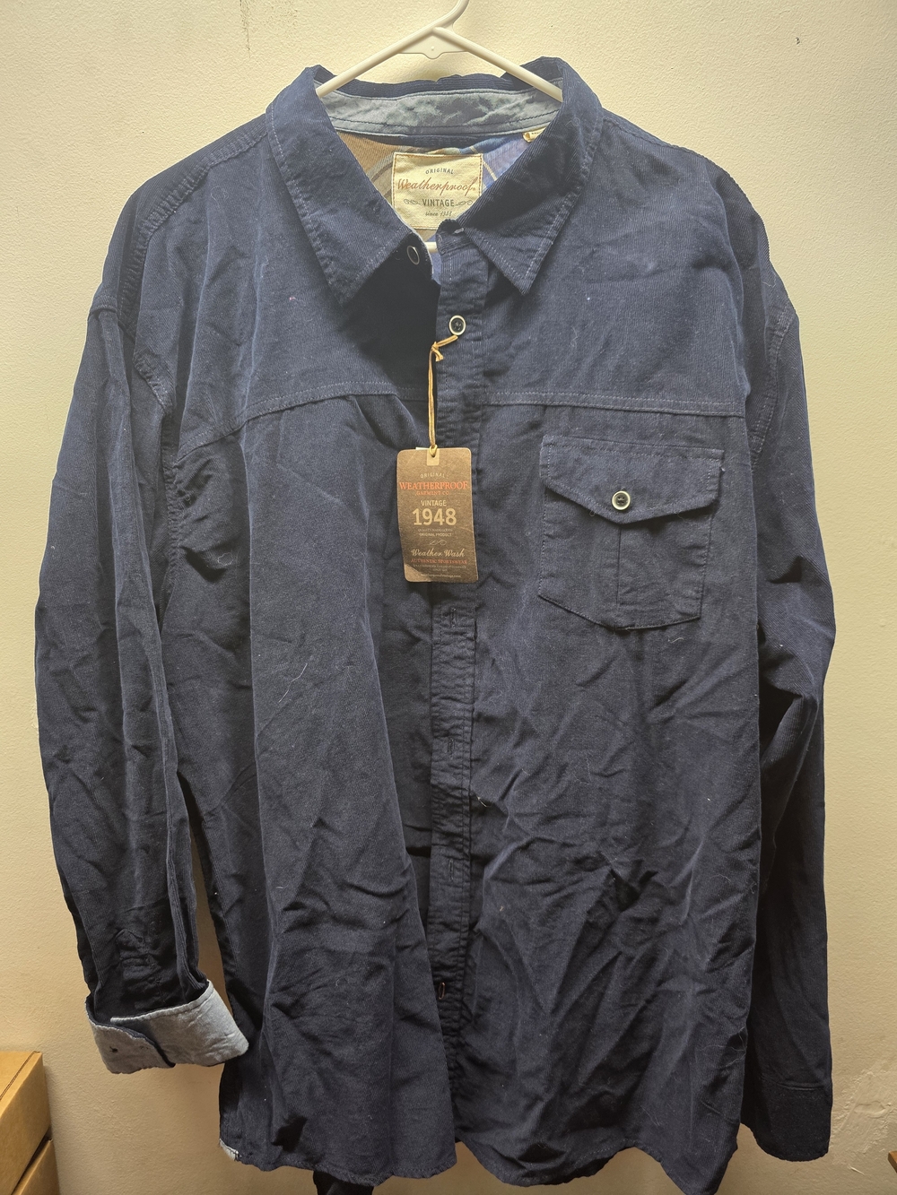 Weatherproof Men's Navy Button-Front Shirt Jacket